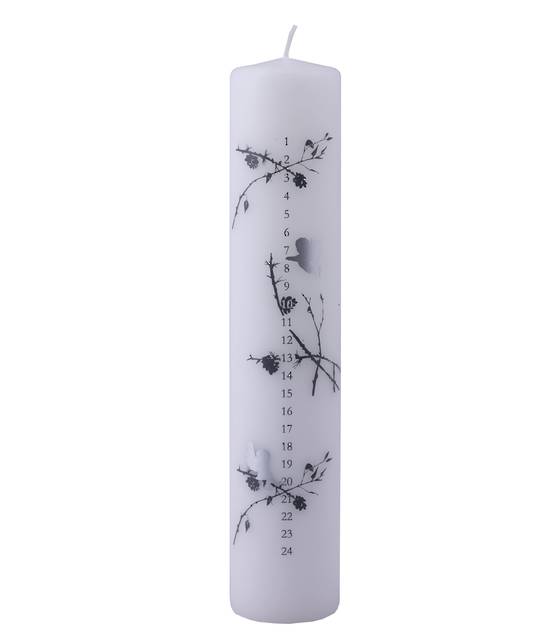 Advent Pillar Candle, Cupids and Branches